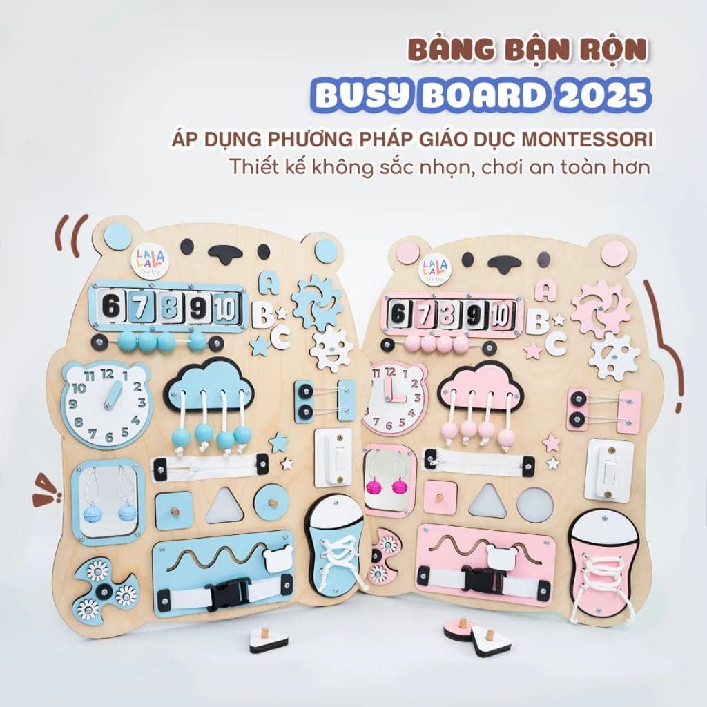 Bảng bận rộn gỗ — rèn vận động tinh cho bé 1-3 tuổi — ảnh 4