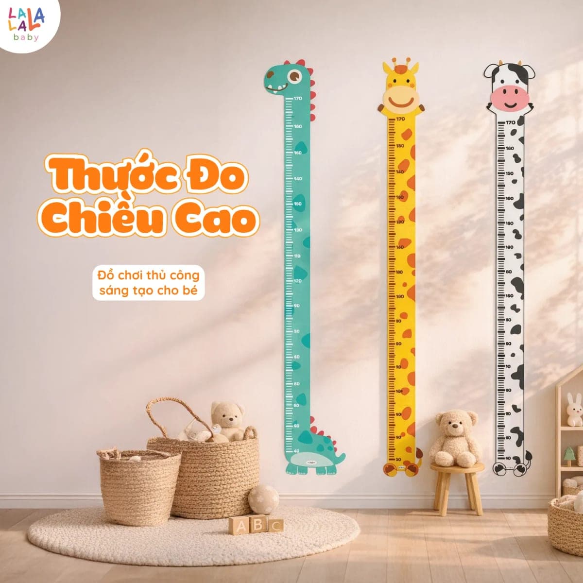 Decal thước đo chiều cao dán tường hình con vật — ảnh 2