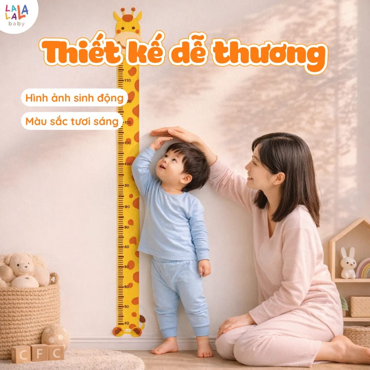 Decal thước đo chiều cao dán tường hình con vật — ảnh 4