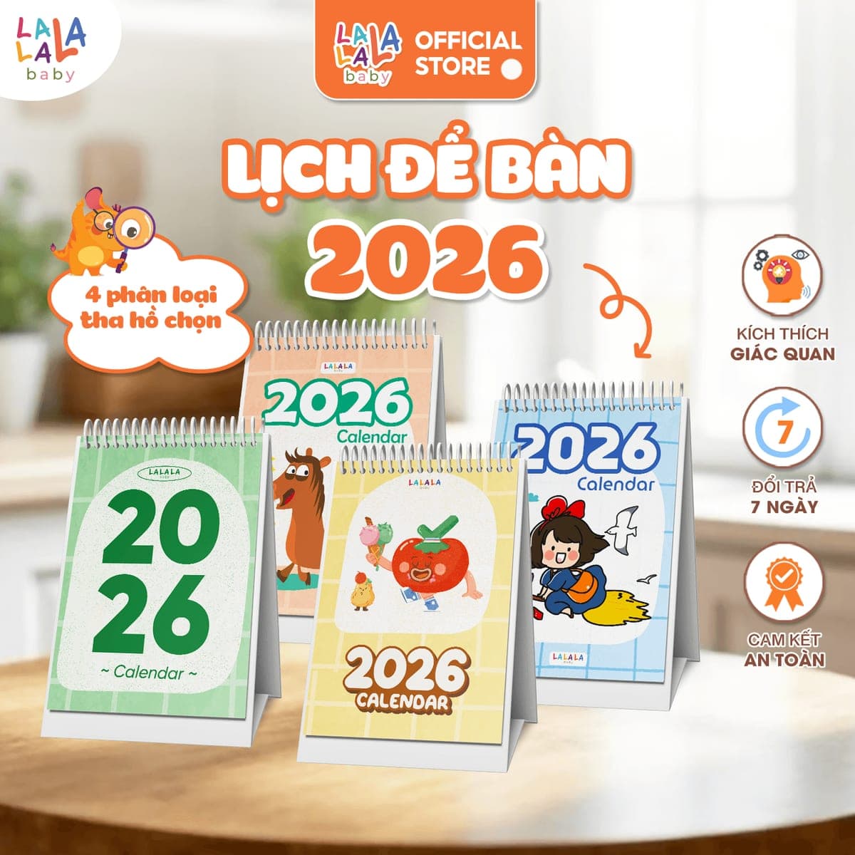 Lịch để bàn 2026 kèm lịch âm và ô ghi chú — ảnh 2