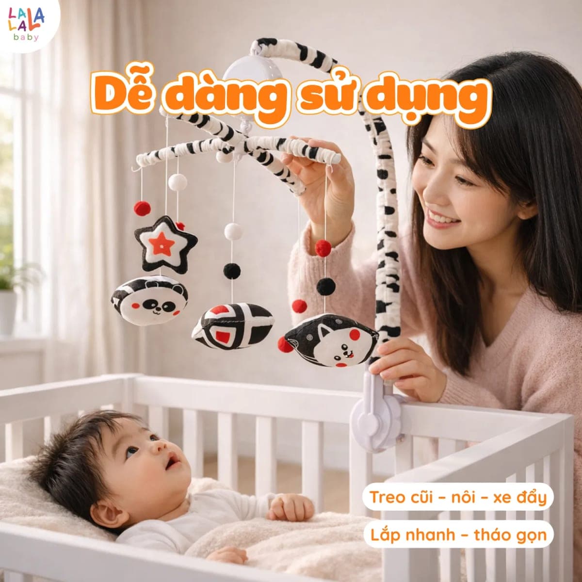 Combo treo cũi phát nhạc xoay cho bé sơ sinh — ảnh 3