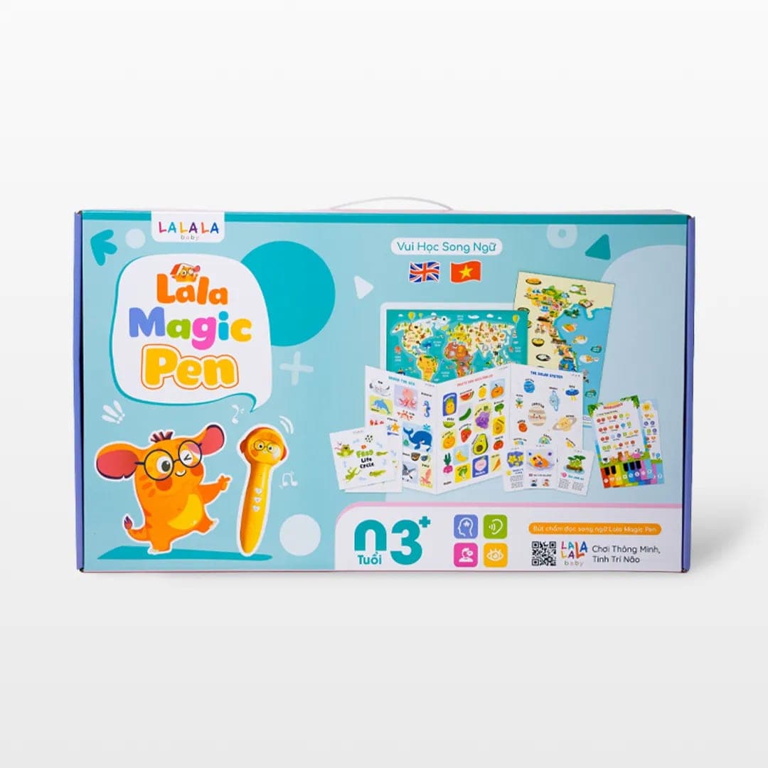 Bút chấm đọc song ngữ — trọn bộ kèm 63 học liệu — ảnh 1