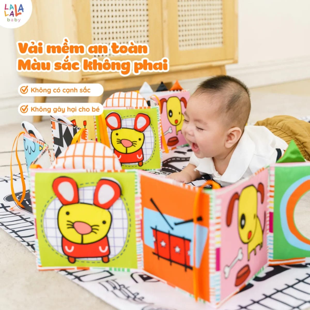Quây cũi vải thẻ zigzag kích thích giác quan — ảnh 3