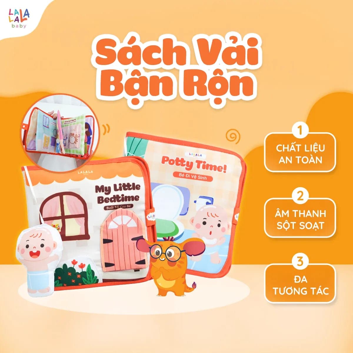 Sách vải bận rộn đa tương tác — thói quen mỗi ngày — ảnh 2