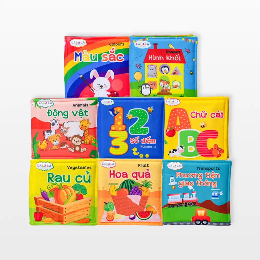 Sách vải sơ sinh đa tương tác — 8 chủ đề quen thuộc — ảnh 1