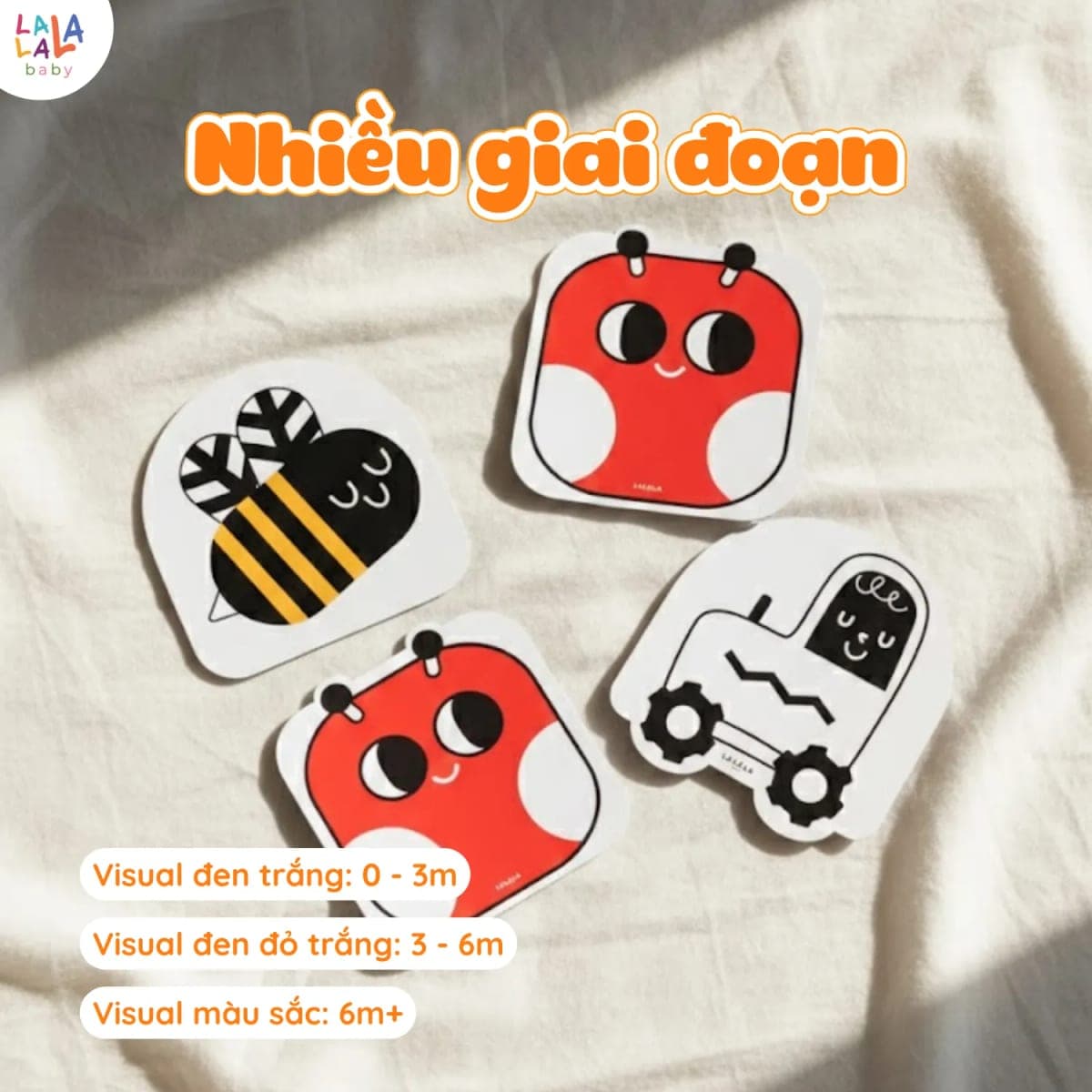 Thẻ gấp thị giác đen trắng đỏ cho trẻ sơ sinh — ảnh 4