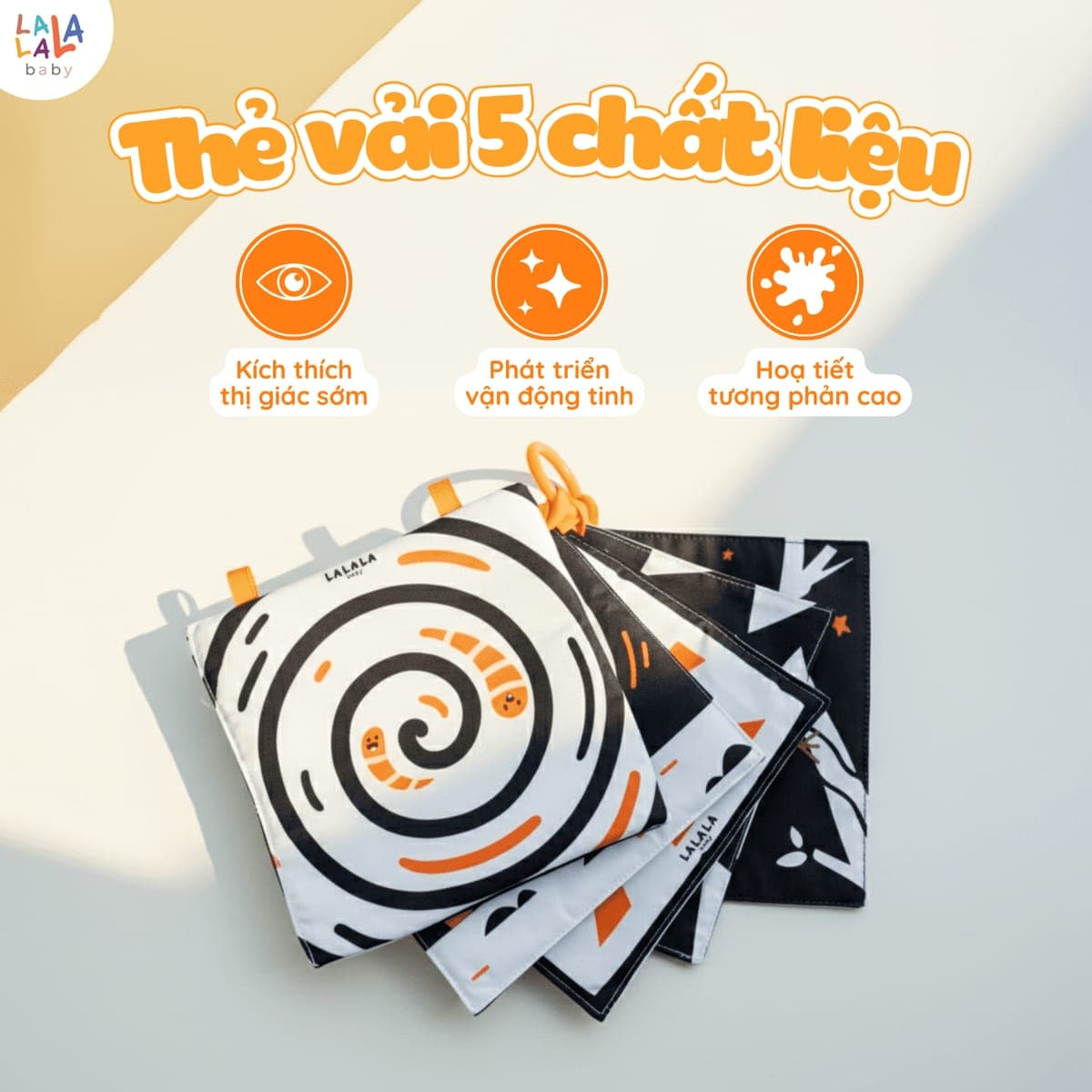 Thẻ vải 5 chất liệu đánh thức đa giác quan cho bé — ảnh 2