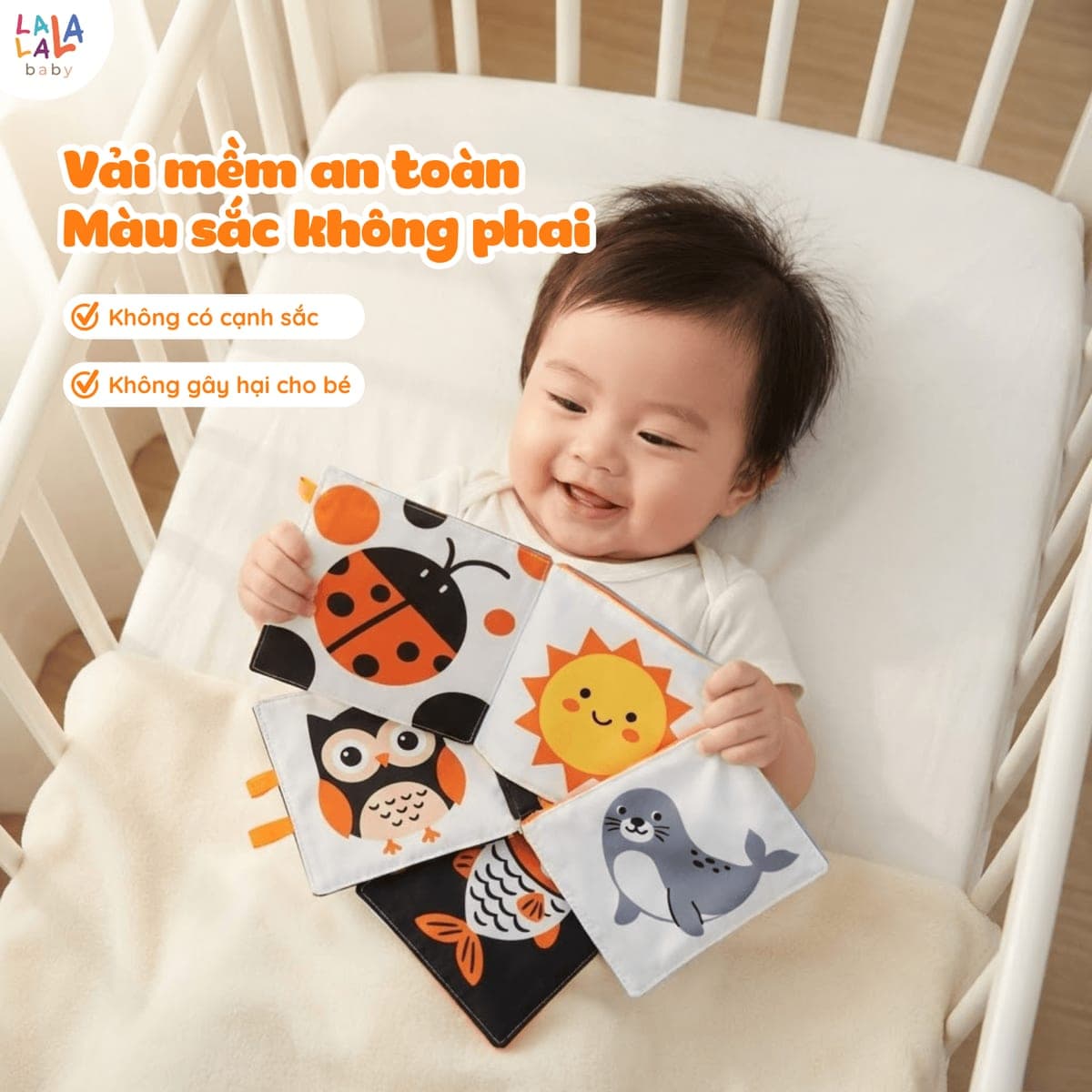 Thẻ vải 5 chất liệu đánh thức đa giác quan cho bé — ảnh 4
