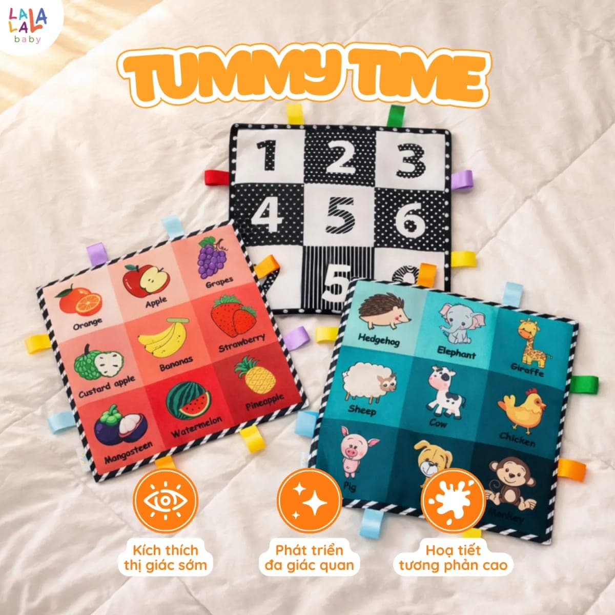 Trọn bộ thẻ vải tummy time cho trẻ sơ sinh — ảnh 2
